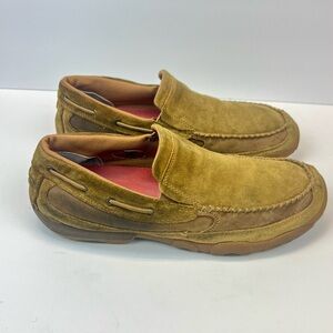 Twisted X Men's Size 12M Slip On Driving Moccasin, Brown Leather Loafer SMUMDMS4